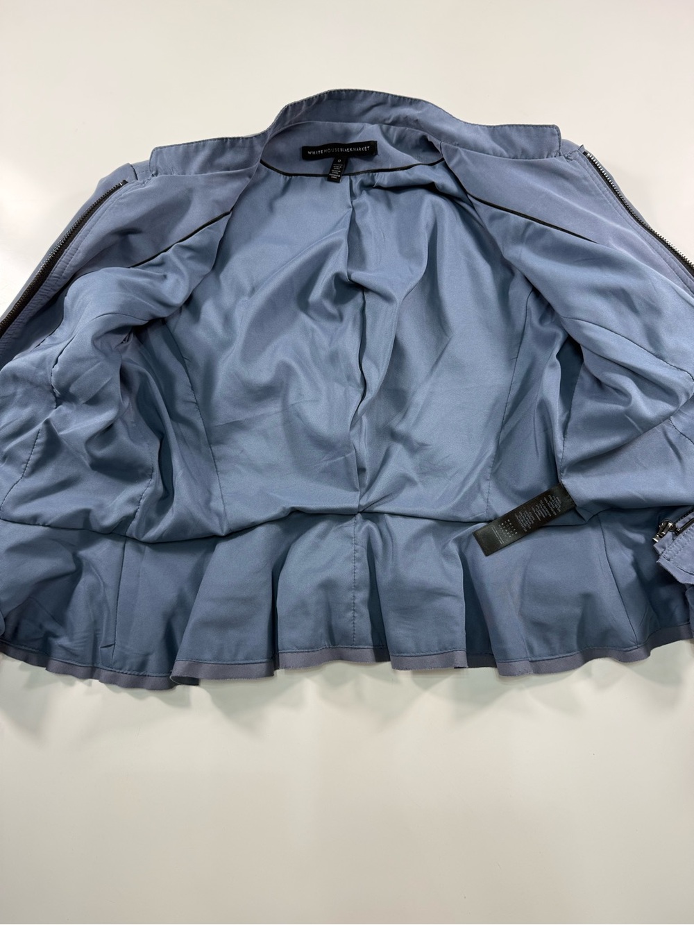 White House Black Market Blue Peplum Zip Jacket - Picture 5 of 7